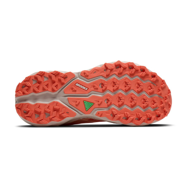 BROOKS CASCADIA 19 CORAL ZAPATILLAS TRAIL MUJER VISTA SUELA,ARISTARUN