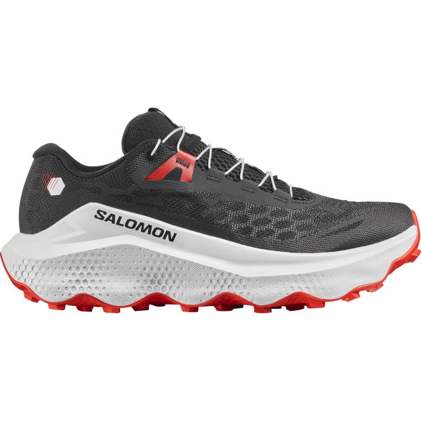 SALOMON ULTRA GLIDE 4 NEGRO ROJO ZAPATILLAS TRAIL HOMBRE VISTA EXTERIOR, ARISTARUN