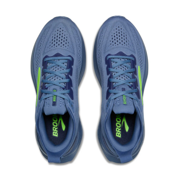 BROOKS GLYCERIN 23 AZUL VERDE ZAPATILLAS RUNNING HOMBRE VISTA SUPERIOR,ARISTARUN