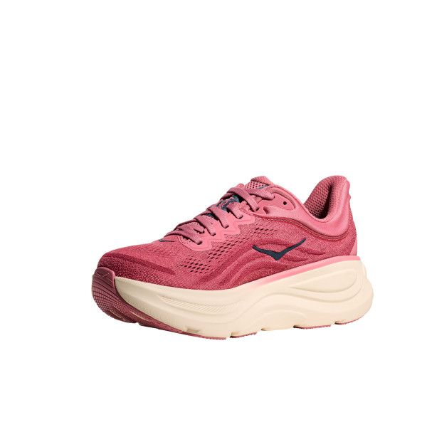 HOKA BONDI 9 ROSA BLANCO ZAPATILLAS RUNNING MUJER VISTA LATERAL,ARISTARUN