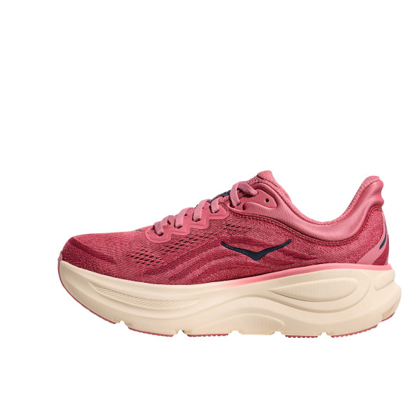 HOKA BONDI 9 ROSA BLANCO ZAPATILLAS RUNNING MUJER VISTA INTERIOR,ARISTARUN