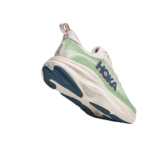 HOKA SKYFLOW BLANCO VERDE ZAPATILLAS RUNNING MUJER TRASERA, ARISTARUN