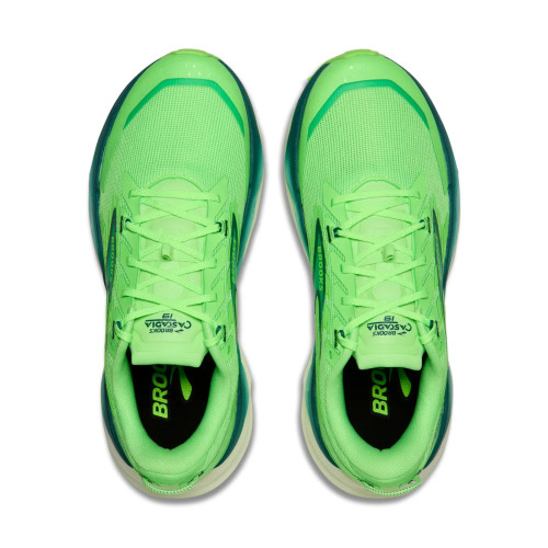 BROOKS CASCADIA 19 VERDE ZAPATILLAS TRAIL HOMBRE VISTA SUPERIOR,ARISTARUN