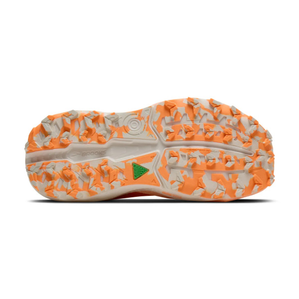 BROOKS CALDERA 8 NARANJA ZAPATILLAS TRAIL MUJER VISTA SUELA,ARISTARUN