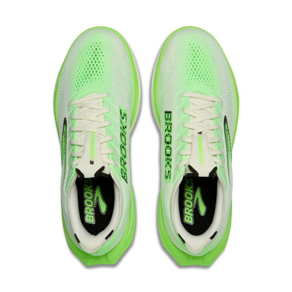 BROOKS HYPERION 3 BLANCO VERDE ZAPATILLAS RUNNING HOMBRE VISTA SUPERIOR,ARISTARUN