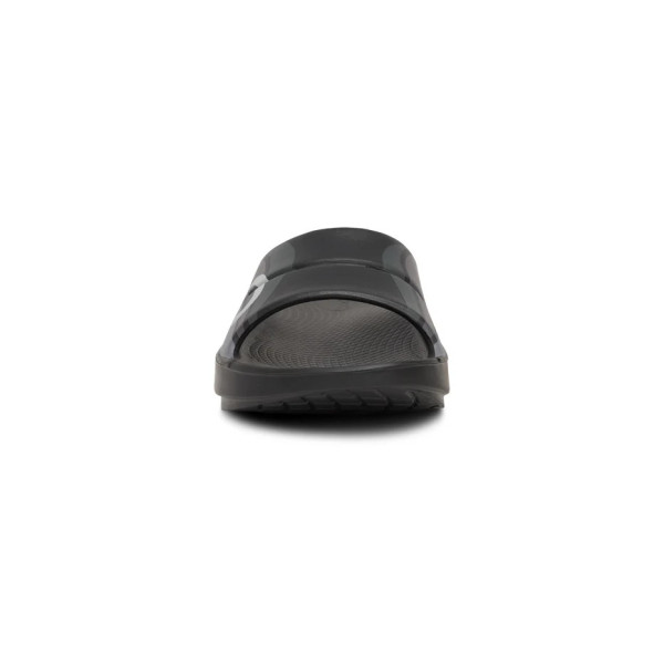 OOFOS OOAHH SPORT SANDALIA DE RECUPERACIÓN BLACK-WAVE UNISEX VISTA FRONTAL, ARISTARUN