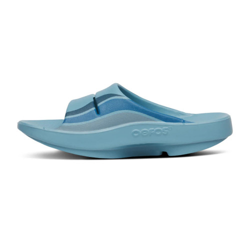 OOFOS OOAHH SPORT SANDALIA DE RECUPERACION OCEAN BLUE WAVE UNISEX VISTA INTERIOR , ARISTARUN