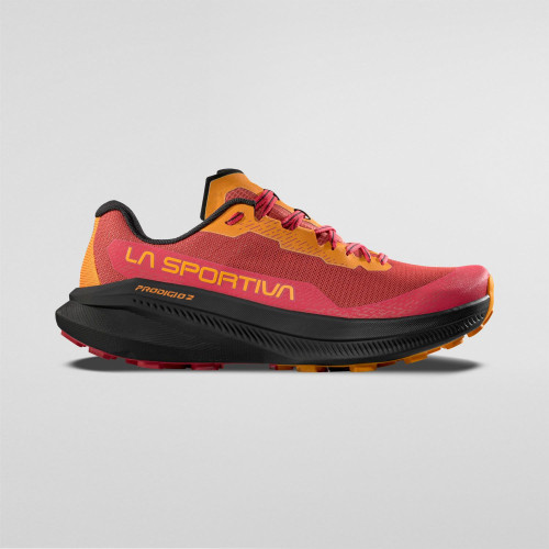 LA SPORTIVA PRODIGIO 2 ROJO MINERAL ZAPATILLA TRAIIL MUJER VISTA EXTERIOR, ARISTARUN