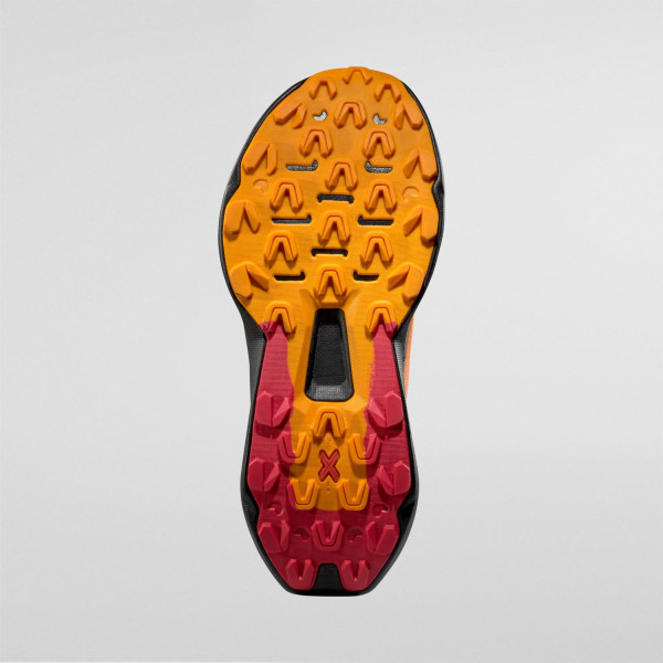 LA SPORTIVA PRODIGIO 2 ROJO MINERAL ZAPATILLA TRAIIL MUJER VISTA SUELO, ARISTARUN