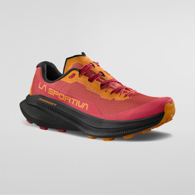 LA SPORTIVA PRODIGIO 2 ROJO MINERAL ZAPATILLA TRAIIL MUJER VISTA PERFIL, ARISTARUN