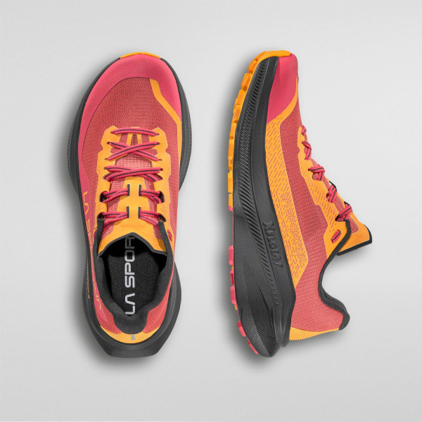LA SPORTIVA PRODIGIO 2 ROJO MINERAL ZAPATILLA TRAIIL MUJER VISTA ARRIBA, ARISTARUN
