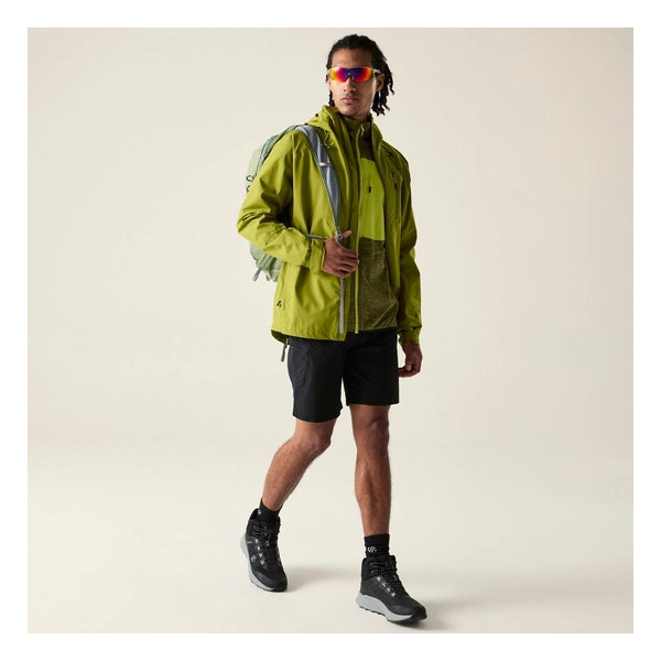 DARE 2B CHAQUETA IMPERMEABLE TORREK BREATHE OUT HOMBRE VERDE PISTACHO VISTA COMPLETA DELANTERA, ARISTARUN