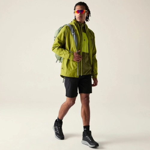 DARE 2B CHAQUETA IMPERMEABLE TORREK BREATHE OUT HOMBRE VERDE PISTACHO VISTA COMPLETA DELANTERA, ARISTARUN