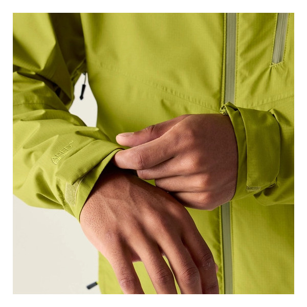 DARE 2B CHAQUETA IMPERMEABLE TORREK BREATHE OUT HOMBRE VERDE PISTACHO VISTA PUÑO, ARISTARUN