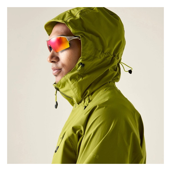 DARE 2B CHAQUETA IMPERMEABLE TORREK BREATHE OUT HOMBRE VERDE PISTACHO VISTA CAPUCHA, ARISTARUN