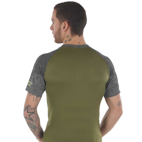 PIMIENTO NEGRO CAMSIETA TERMORREGULADORA VERDE MANGA CORTA UNISEX VISTA TRASERA,ARISTARUN