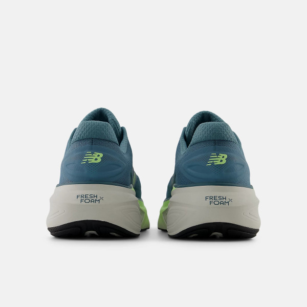 NEW BALANCE FRESH FOAM X MORE v6 AZUL AMARILLO ZAPATILLAS RUNNING HOMBRE VISTA TRASERA,ARISTARUN