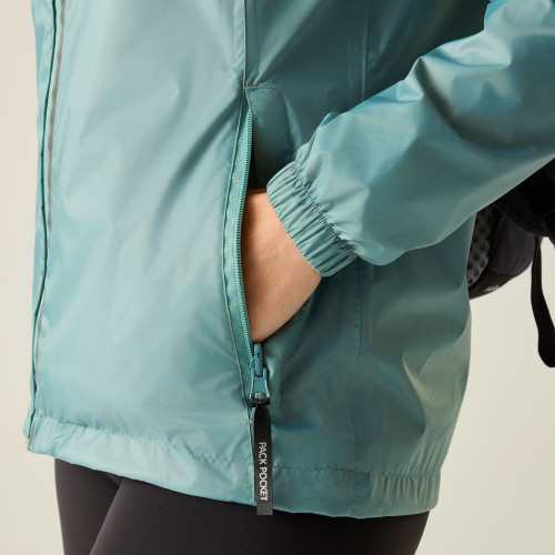 REGATTA CORINNE IV VERDE AGUA CHAQUETA IMPERMEABLE BOLSILLO, ARISTARUN