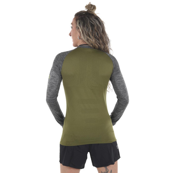 PIMIENTO NEGRO CAMISETA TERMORREGULADORA VERDE GRIS UNISEX VISTA TRASERA, ARISTARUN