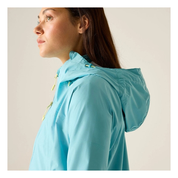 DARE 2B CHAQUETA IMPERMEABLE TORREK BREATHE EASY CELESTE MUJER VISTA LATERAL, ARISTARUN