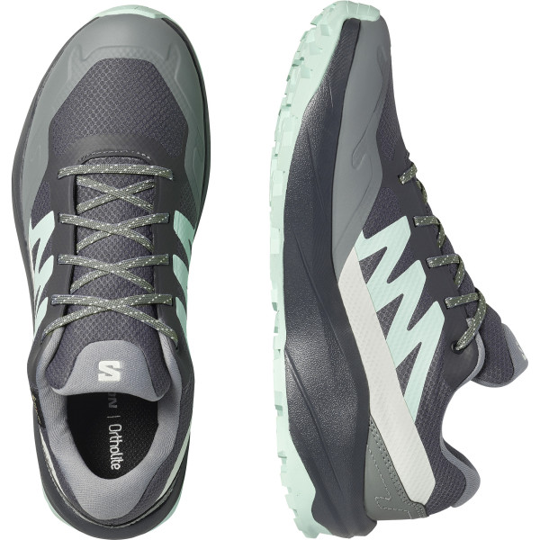 SALOMON OUTSCAPE GTX W GRIS CELESTE ZAPATILLAS TREKKING VISTA PAREJA, ARISTARUN