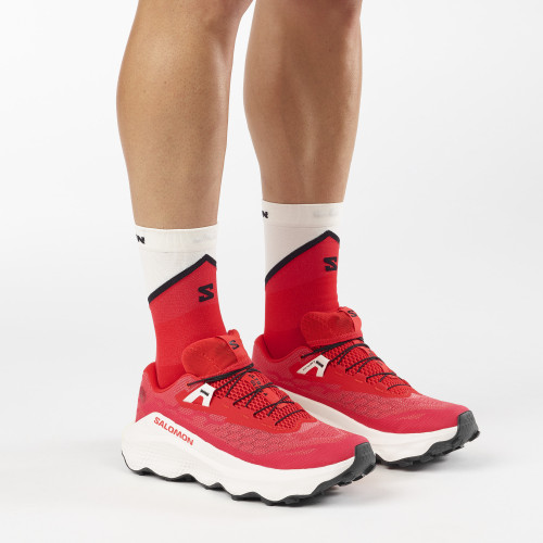 SALOMON ULTRA GLIDE 4 ROJO BLANCO ZAPATILLAS TRAIL HOMBRE VISTA PAREJAS 2, ARISTARUN