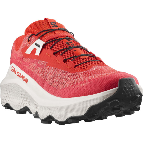 SALOMON ULTRA GLIDE 4 ROJO BLANCO ZAPATILLAS TRAIL HOMBRE VISTA PERFIL, ARISTARUN