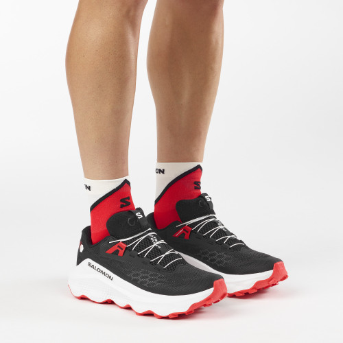 SALOMON ULTRA GLIDE 4 NEGRO ROJO ZAPATILLAS TRAIL HOMBRE VISTA PAREJA 2, ARISTARUN