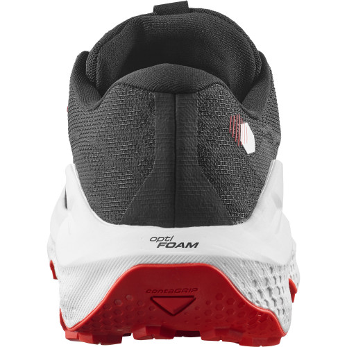 SALOMON ULTRA GLIDE 4 NEGRO ROJO ZAPATILLAS TRAIL HOMBRE VISTA TRASERA, ARISTARUN
