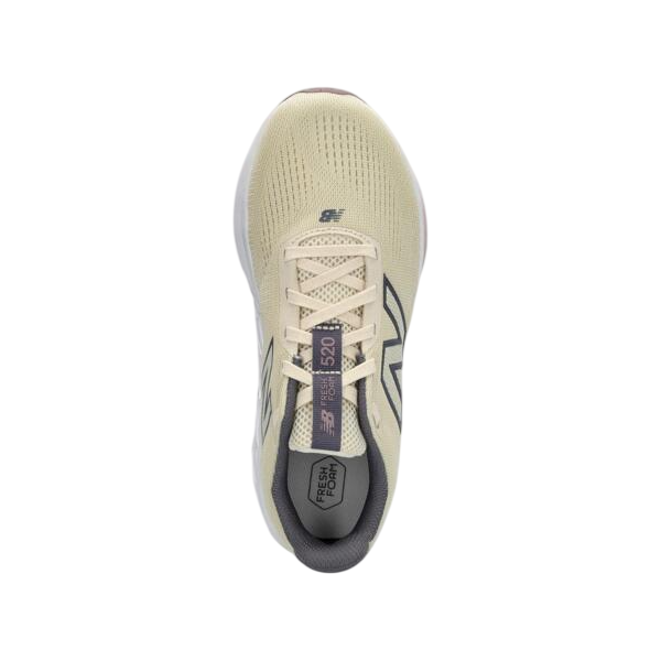 NEW BALANCE FRESH FOAM 520 BEIGE ZAPATILLAS RUNNING MUJER VISTA EMPEINE, ARISTARUN