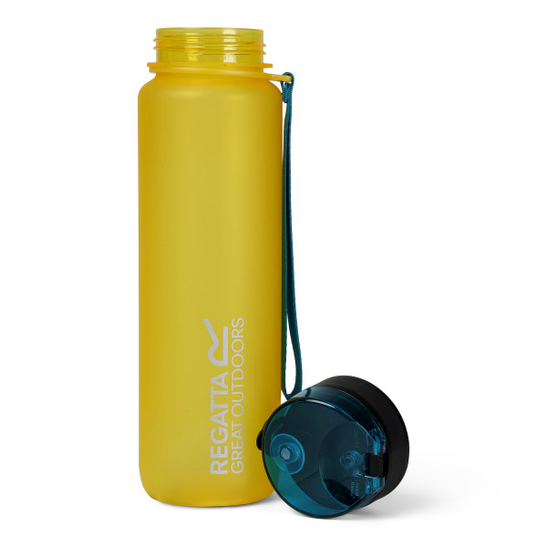 REGATTA BOTELLA TRITAN FLIP 1L AMARILLA VISTA CON TAPON, ARISTARUN