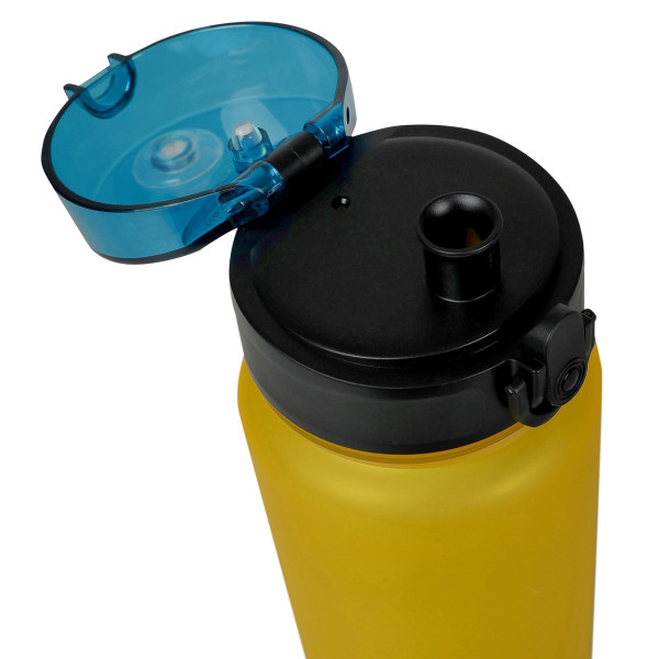 REGATTA BOTELLA TRITAN FLIP 1L AMARILLA VISTA TAPON ABIERTO, ARISTARUN