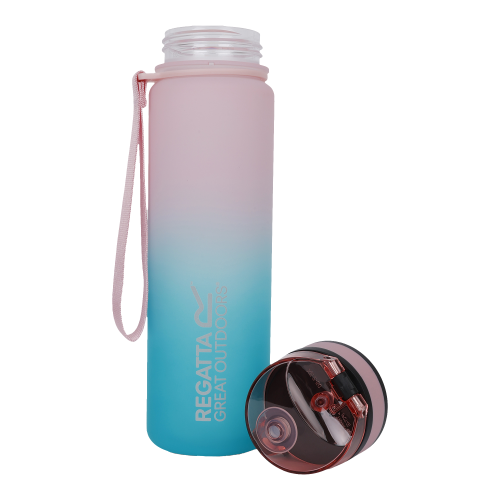 REGATTA BOTELLA FLIP TRITAN 0.6L ROSA AZUL VISTA FRONTAL TAPON, ARISTARUN