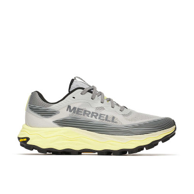 MERREL AGILITY PEAK 6 ZAPATILLAS GRIS AMARILLO TRAIL RUNNING VISTA EXTERIOR, ARISTARUN