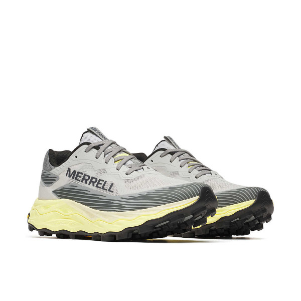 MERREL AGILITY PEAK 6 ZAPATILLAS GRIS AMARILLO TRAIL RUNNING VISTA PAREJA, ARISTARUN