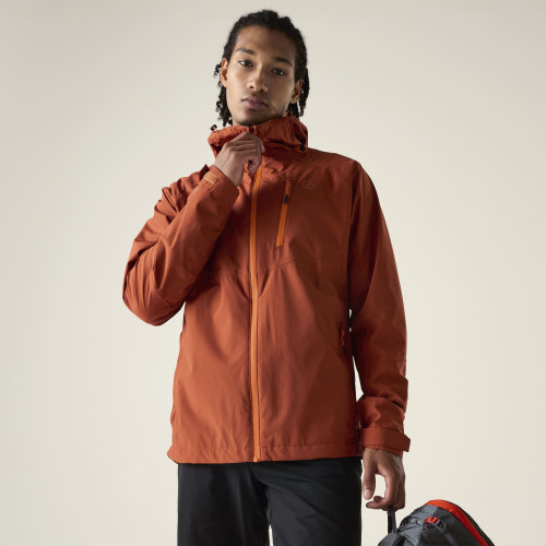 DARE 2B  TORREK BREATHE OUT HOMBRE NARANJA CHAQUETA IMPERMEABLE VISTA FRONTAL, ARISTARUN