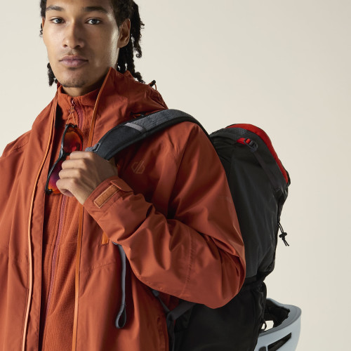 DARE 2B  TORREK BREATHE OUT HOMBRE NARANJA CHAQUETA IMPERMEABLE VISTA PERFIL AMPLIADO, ARISTARUN
