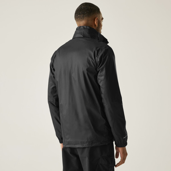 REGATTA LYLE IV  NEGRA CHAQUETA  IMPERMEABLE VISTA TRASERA, ARISTARUN