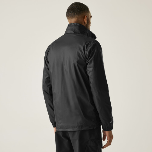 REGATTA LYLE IV  NEGRA CHAQUETA  IMPERMEABLE VISTA TRASERA, ARISTARUN