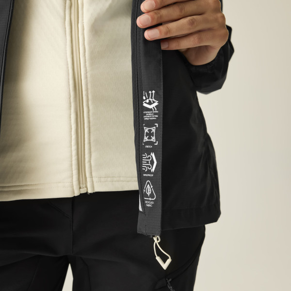 DARE 2B CHAQUETA IMPERMEABLE TORREK BREATHE EASY NEGRA MUJER VISTA PRESTACIONES, ARISTARUN