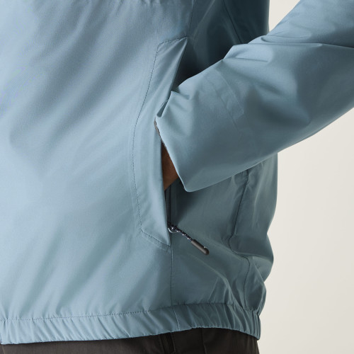 REGATTA RADLER AZUL CHAQUETA IMPERMEABLE HOMBRE VISTA BOLSILLO, ARISTARUN