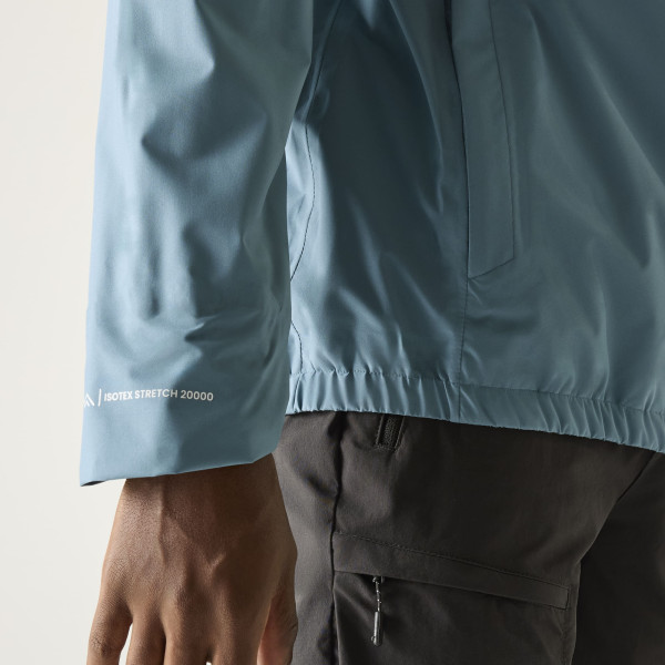 REGATTA RADLER AZUL CHAQUETA IMPERMEABLE HOMBRE VISTA PUÑO, ARISTARUN