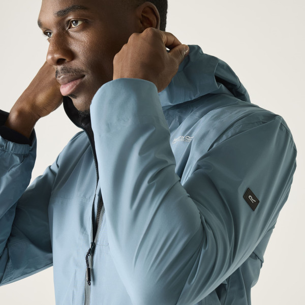 REGATTA RADLER AZUL CHAQUETA IMPERMEABLE HOMBRE VISTA PERFIL, ARISTARUN