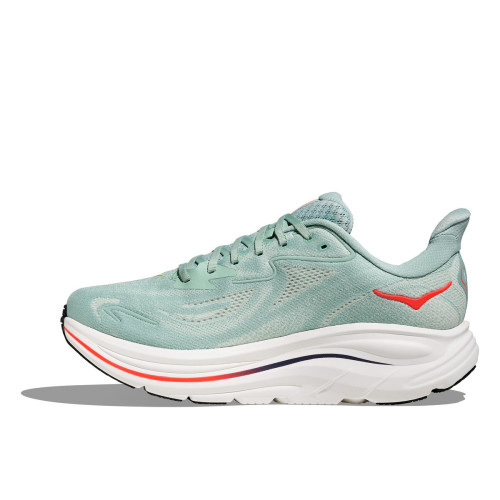 HOKA CLIFTON 10 VERDE ROJO ZAPATILLAS ASFALTO HOMBRE VISTA INTERIOR,ARISTARUN