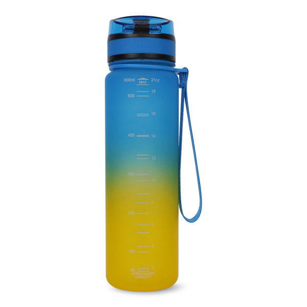 REGATTA BOTELLA FLIP TRITAN 0.6L AZUL AMARILLA VISTA TRASERA, ARISTARUN