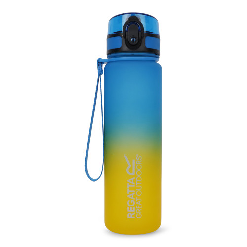 REGATTA BOTELLA FLIP TRITAN 0.6L AZUL AMARILLA VISTA DELANTERA, ARISTARUN