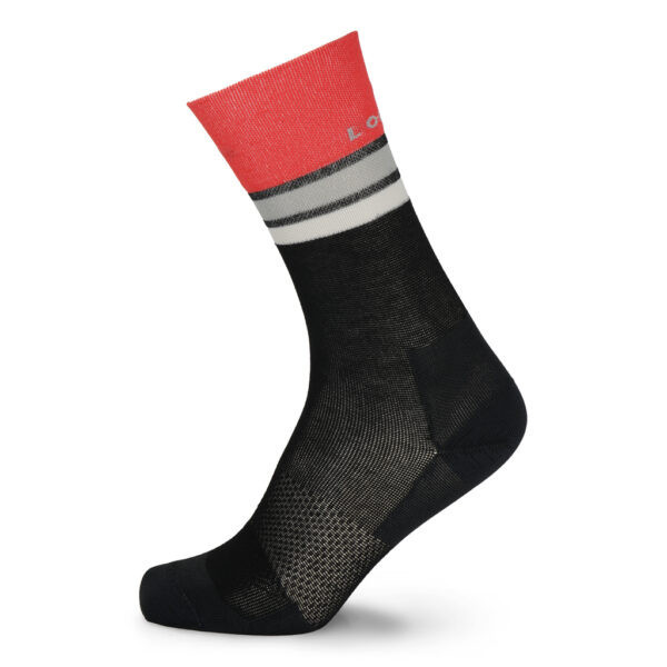 LORPEN PRO RUN CREW  NEGRO ROJO CALCETINES RUNNING VISTA INTERIOR, ARISTARUN