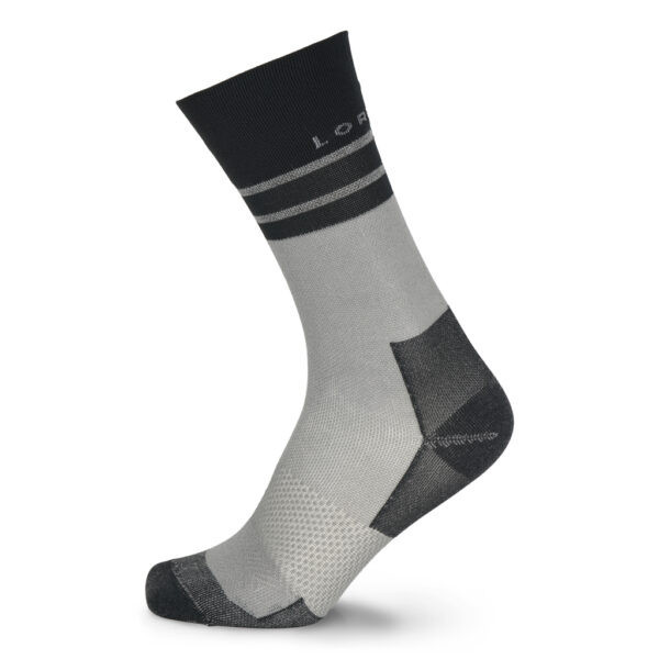 LORPEN PRO RUN CREW GRIS NEGRO CALCETINES RUNNING VISTA INTERIOR, ARISTARUN