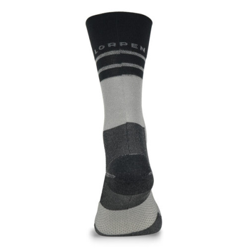 LORPEN PRO RUN CREW GRIS NEGRO CALCETINES RUNNING VISTA TRASERA, ARISTARUN