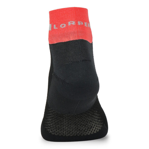 LORPEN PRO RUN SHORTY NEGRO ROJO CALCETINES RUNNING VISTA TRASERA, ARISTARUN